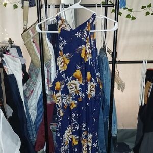 Shein Floral Halter Maxi Dress